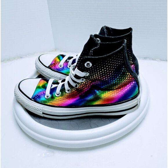 Converse Womens Rainbow Gradient High-Top Sneakers US 7 EU 37.5 Textile Upper & - Picture 7 of 8